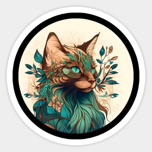 Beautiful Cat Boho - Love Cats Sticker